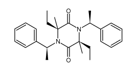 (3S,6S)-1,4-N,N-[(S)-phenylethyl]-3,6-diethyl-3,6-dimethylpiperazine-2,5-dione Structure