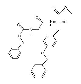 O-benzyl-N-(N-benzyloxycarbonyl-glycyl)-L-tyrosine methyl ester结构式