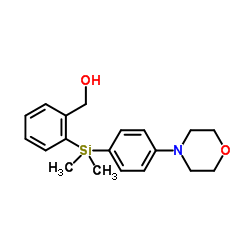 2-(Dimethyl[4-(4-morpholinyl)phenyl]silyl)benzyl alcohol structure