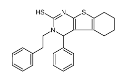 4-phenyl-3-(2-phenylethyl)-1,4,5,6,7,8-hexahydro-[1]benzothiolo[2,3-d]pyrimidine-2-thione Structure