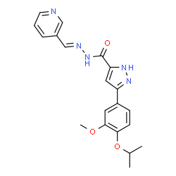 (E)-3-(4-isopropoxy-3-methoxyphenyl)-N-(pyridin-3-ylmethylene)-1H-pyrazole-5-carbohydrazide结构式