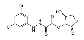 (3R,4S)-4-hydroxy-2-oxotetrahydrofuran-3-yl 2-(2-(3,5-dichlorophenyl)hydrazinyl)-2-oxoethanoate Structure