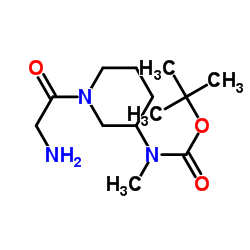 2-Methyl-2-propanyl (1-glycyl-3-piperidinyl)methylcarbamate Structure