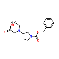 N-{1-[(Benzyloxy)carbonyl]-3-pyrrolidinyl}-N-ethylglycine结构式