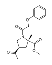 trans-4-Acetyl-2-(methoxycarbonyl)-2-methyl-1-(phenoxyacetyl)pyrrolidine结构式