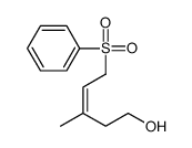 5-(benzenesulfonyl)-3-methylpent-3-en-1-ol结构式