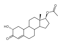 2α-Hydroxy-17β-acetoxy-oestren-(4)-on-(3)结构式