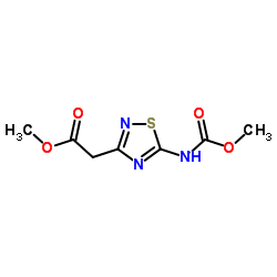 Methyl {5-[(methoxycarbonyl)amino]-1,2,4-thiadiazol-3-yl}acetate结构式