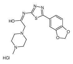 N-[5-(1,3-benzodioxol-5-yl)-1,3,4-thiadiazol-2-yl]-2-(4-methylpiperazin-1-yl)acetamide,hydrochloride结构式