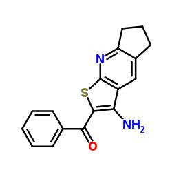 (3-Amino-6,7-dihydro-5H-cyclopenta[b]thieno[3,2-e]pyridin-2-yl)(phenyl)methanone structure