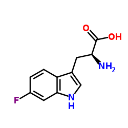 (S)-2-氨基-3-(6-氟-1H-吲哚-3-基)丙酸结构式