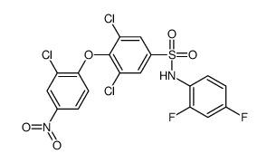 3,5-dichloro-4-(2-chloro-4-nitrophenoxy)-N-(2,4-difluorophenyl)benzenesulfonamide结构式