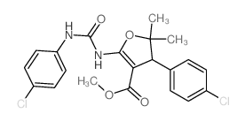 methyl 4-(4-chlorophenyl)-2-[(4-chlorophenyl)carbamoylamino]-5,5-dimethyl-4H-furan-3-carboxylate结构式