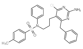 N-[3-(2-amino-4-benzyl-6-chloro-pyrimidin-5-yl)propyl]-4-methyl-N-phenyl-benzenesulfonamide Structure