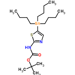 2-(N-BOC)-5-(tributylstannyl)thiazole Structure