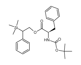 N-(tert-Butyloxycarbonyl)-D-phenylalanin-(2-phenyl-2-trimethylsilyl)ethylester结构式
