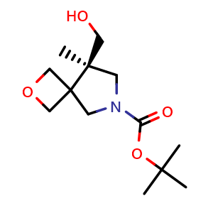 tert-butyl (5R)-5-(hydroxymethyl)-5-methyl-2-oxa-7-azaspiro[3.4]octane-7-carboxylate结构式