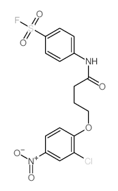 Benzenesulfonylfluoride, 4-[[4-(2-chloro-4-nitrophenoxy)-1-oxobutyl]amino]- Structure
