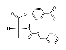 N-(benzyloxycarbonyl)-D-alanine p-nitrophenyl ester Structure