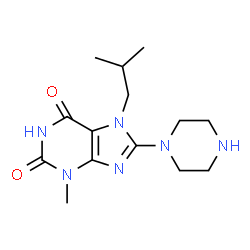 7-isobutyl-3-methyl-8-(piperazin-1-yl)-3,7-dihydro-1H-purine-2,6-dione结构式