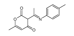 6-methyl-3-[C-methyl-N-(4-methylphenyl)carbonimidoyl]pyran-2,4-dione结构式