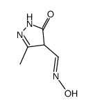 1H-Pyrazole-4-carboxaldehyde, 4,5-dihydro-3-methyl-5-oxo-, 4-oxime (9CI) structure