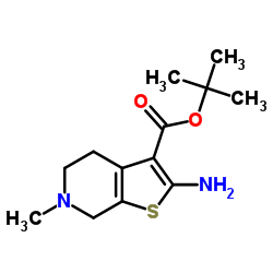 2-Amino-6-Methyl-4,5,6,7-tetrahydro-thieno[2,3-c]pyridine-3-carboxylic acid tert-butyl ester结构式