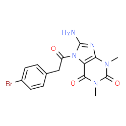1H-Purine-2,6-dione,8-amino-7-[(4-bromophenyl)acetyl]-3,7-dihydro-1,3-dimethyl- (9CI)结构式