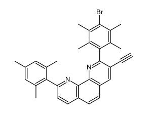 2-(4-Bromo-2,3,5,6-tetramethylphenyl)-9-(2,4,6-trimethylphenyl)-3-ethynyl-[1,10]phenanthroline Structure