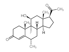 Pregn-4-ene-3,20-dione,9-fluoro-11-hydroxy-6-methyl-, (6a,11b)- (9CI) Structure