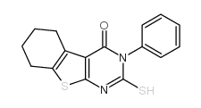 3-phenyl-2-sulfanylidene-5,6,7,8-tetrahydro-1H-[1]benzothiolo[2,3-d]pyrimidin-4-one Structure