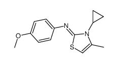 3-cyclopropyl-N-(4-methoxyphenyl)-4-methyl-1,3-thiazol-2-imine结构式