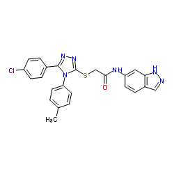 2-{[5-(4-Chlorophenyl)-4-(4-methylphenyl)-4H-1,2,4-triazol-3-yl]sulfanyl}-N-(1H-indazol-6-yl)acetamide Structure