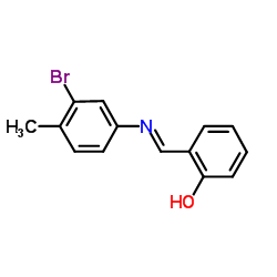 2-{(E)-[(3-Bromo-4-methylphenyl)imino]methyl}phenol Structure