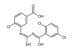 4-CHLORO-3-[[[(2,5-DICHLOROBENZOYL)AMINO]THIOXOMETHYL]AMINO]-BENZOIC ACID结构式