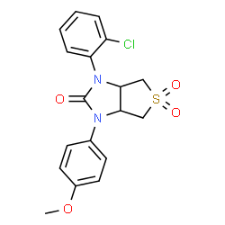 1-(2-Chlorophenyl)-3-(4-methoxyphenyl)tetrahydro-1H-thieno[3,4-d]imidazol-2(3H)-one 5,5-dioxide structure