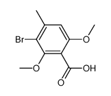 3-bromo-2,6-dimethoxy-4-methyl-benzoic acid结构式