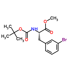 (S)-Methyl3-(3-bromophenyl)-2-((tert-butoxycarbonyl)amino)propanoate structure