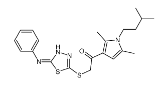 2-[(5-anilino-1,3,4-thiadiazol-2-yl)sulfanyl]-1-[2,5-dimethyl-1-(3-methylbutyl)pyrrol-3-yl]ethanone Structure
