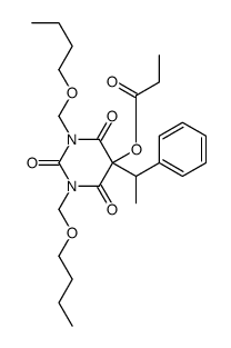 [1,3-bis(butoxymethyl)-2,4,6-trioxo-5-(1-phenylethyl)-1,3-diazinan-5-yl] propanoate Structure
