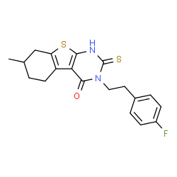 3-[2-(4-Fluoro-phenyl)-ethyl]-2-mercapto-7-methyl-5,6,7,8-tetrahydro-3H-benzo[4,5]thieno[2,3-d]pyrimidin-4-one structure