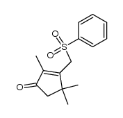 2,4,4-trimethyl-3-((phenylsulfonyl)methyl)cyclopent-2-enone结构式