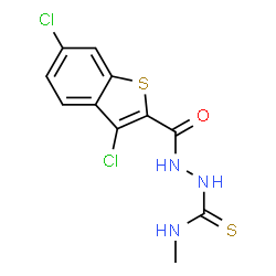 Benzo[b]thiophene-2-carboxylic acid, 3,6-dichloro-, 2-[(methylamino)thioxomethyl]hydrazide (9CI) Structure