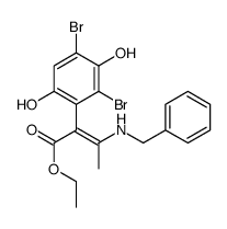 ethyl (Z)-3-(benzylamino)-2-(2,4-dibromo-3,6-dihydroxyphenyl)but-2-enoate Structure