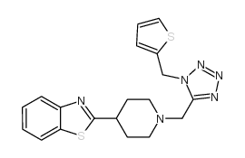 Benzothiazole, 2-[1-[[1-(2-thienylmethyl)-1H-tetrazol-5-yl]methyl]-4-piperidinyl]- (9CI) structure