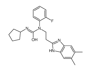 Urea, N-cyclopentyl-N-[2-(5,6-dimethyl-1H-benzimidazol-2-yl)ethyl]-N-(2-fluorophenyl)- (9CI) structure