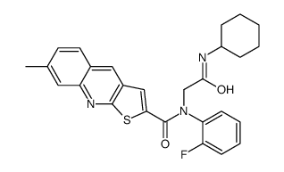 (9CI)-N-[2-(环己基氨基)-2-氧代乙基]-N-(2-氟苯基)-7-甲基-噻吩并[2,3-b]喹啉-2-羧酰胺结构式