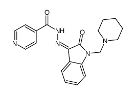 N-[(Z)-[2-oxo-1-(piperidin-1-ylmethyl)indol-3-ylidene]amino]pyridine-4-carboxamide结构式