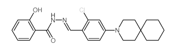 Benzoic acid,2-hydroxy-,2-[[4-(3-azaspiro[5.5]undec-3-yl)-2-chlorophenyl]methylene]hydrazide structure