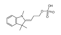 Sulfuric acid mono-{3-[1,3,3-trimethyl-1,3-dihydro-indol-(2E)-ylidene]-propyl} ester结构式